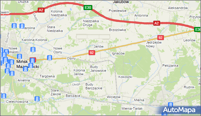 mapa Dziękowizna, Dziękowizna na mapie Targeo