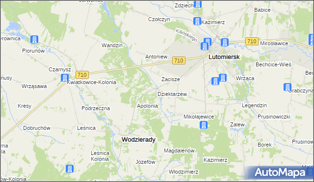 mapa Dziektarzew, Dziektarzew na mapie Targeo