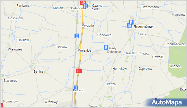 mapa Dzielice, Dzielice na mapie Targeo