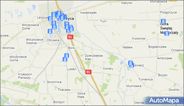 mapa Dzierzbiętów Duży, Dzierzbiętów Duży na mapie Targeo