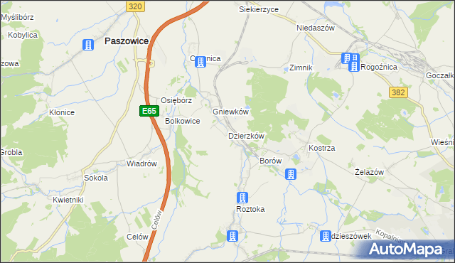 mapa Dzierzków, Dzierzków na mapie Targeo