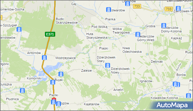 mapa Dzierzkówek Stary, Dzierzkówek Stary na mapie Targeo