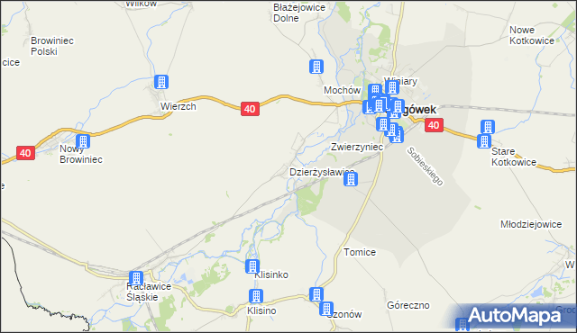 mapa Dzierżysławice, Dzierżysławice na mapie Targeo