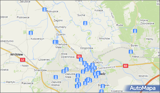 mapa Dzigorzew, Dzigorzew na mapie Targeo