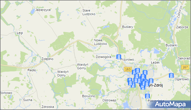 mapa Dziwogóra, Dziwogóra na mapie Targeo