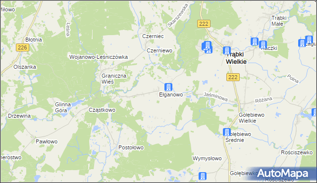 mapa Ełganowo, Ełganowo na mapie Targeo