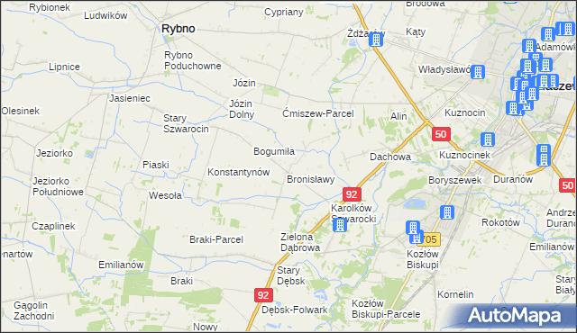 mapa Erminów, Erminów na mapie Targeo