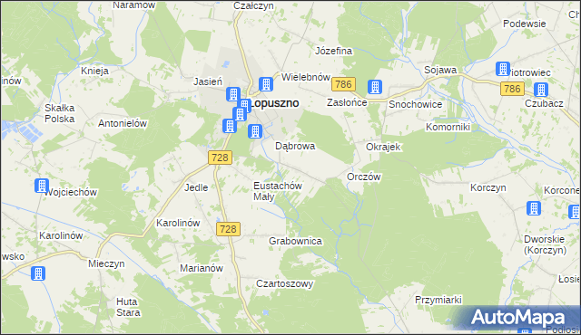 mapa Eustachów, Eustachów na mapie Targeo