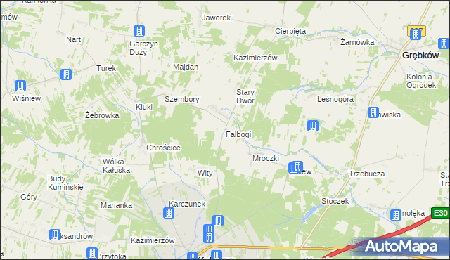 mapa Falbogi, Falbogi na mapie Targeo