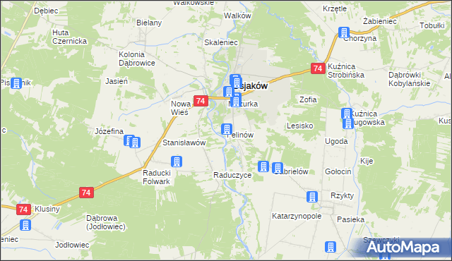 mapa Felinów gmina Osjaków, Felinów gmina Osjaków na mapie Targeo