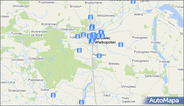 mapa Flantrowo, Flantrowo na mapie Targeo