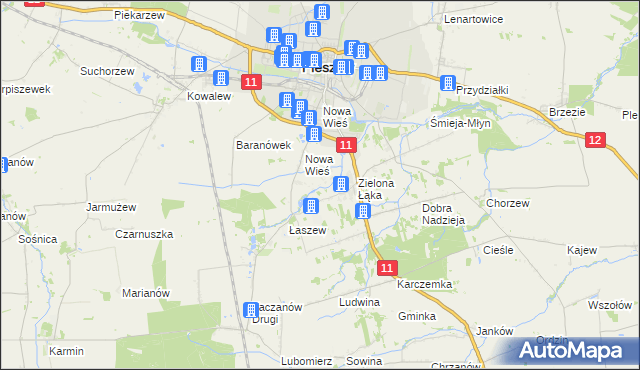 mapa Folusz gmina Pleszew, Folusz gmina Pleszew na mapie Targeo