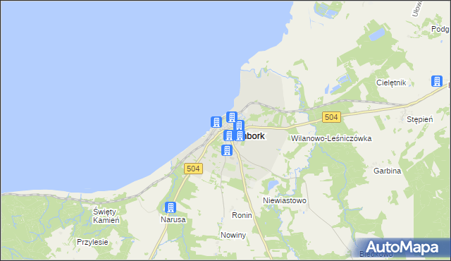 mapa Frombork, Frombork na mapie Targeo