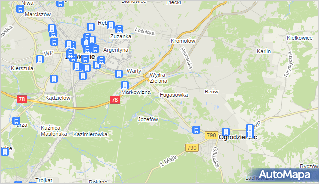 mapa Fugasówka, Fugasówka na mapie Targeo