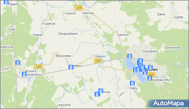 mapa Gadom, Gadom na mapie Targeo