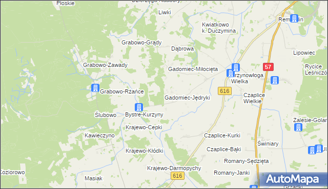 mapa Gadomiec-Jędryki, Gadomiec-Jędryki na mapie Targeo