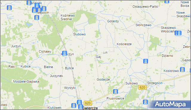 mapa Gaj gmina Świercze, Gaj gmina Świercze na mapie Targeo