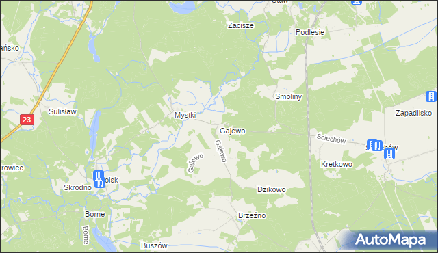 mapa Gajewo gmina Lubiszyn, Gajewo gmina Lubiszyn na mapie Targeo