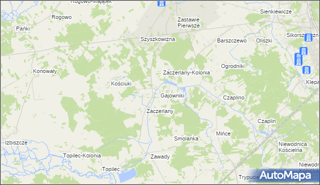 mapa Gajowniki, Gajowniki na mapie Targeo