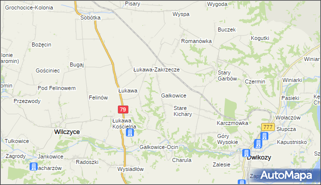 mapa Gałkowice, Gałkowice na mapie Targeo