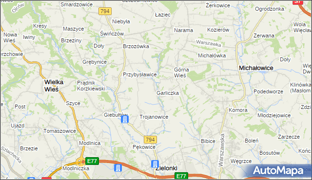mapa Garliczka, Garliczka na mapie Targeo
