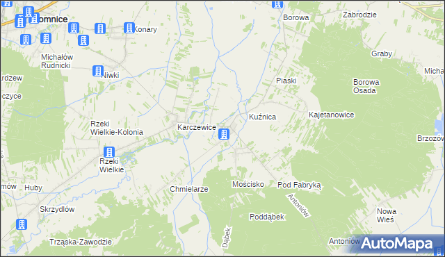 mapa Garnek gmina Kłomnice, Garnek gmina Kłomnice na mapie Targeo