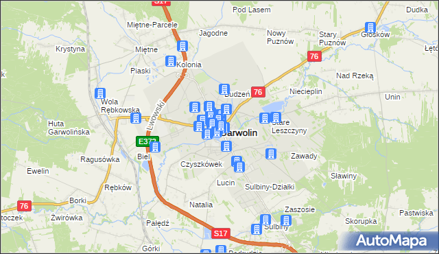 mapa Garwolin, Garwolin na mapie Targeo
