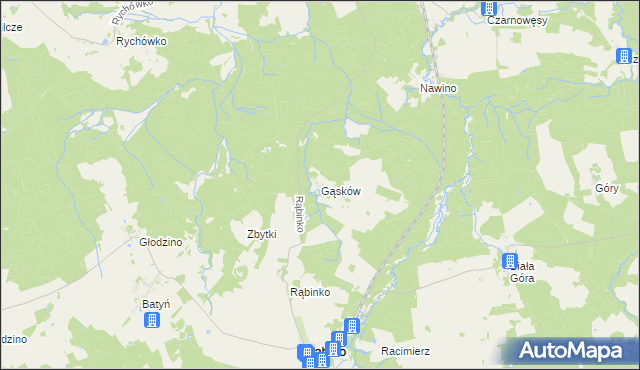 mapa Gąsków, Gąsków na mapie Targeo