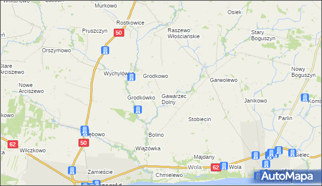mapa Gawarzec Dolny, Gawarzec Dolny na mapie Targeo