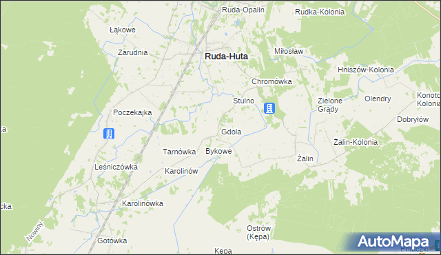 mapa Gdola, Gdola na mapie Targeo