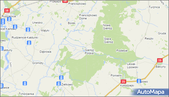 mapa Gierłoż Polska, Gierłoż Polska na mapie Targeo