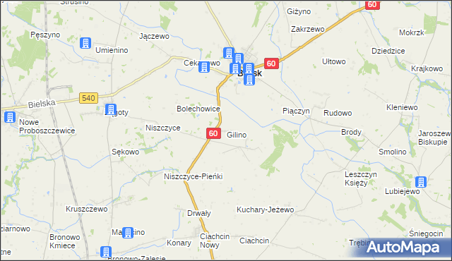 mapa Gilino, Gilino na mapie Targeo