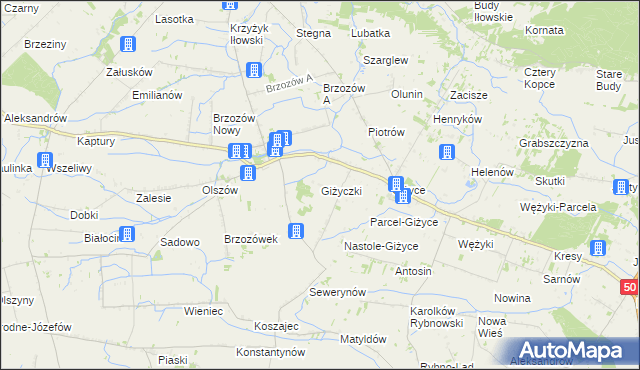 mapa Giżyczki, Giżyczki na mapie Targeo