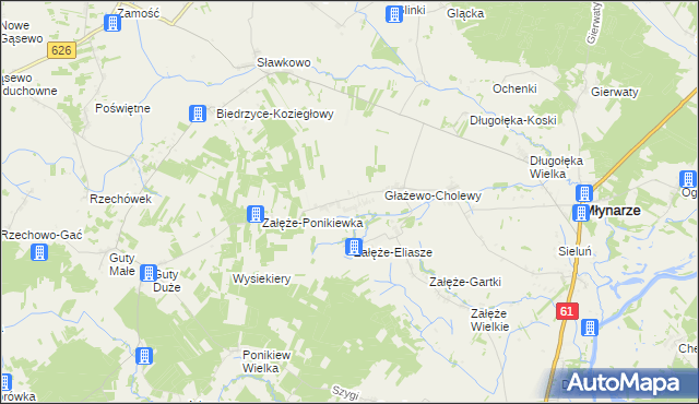 mapa Głażewo-Święszki, Głażewo-Święszki na mapie Targeo