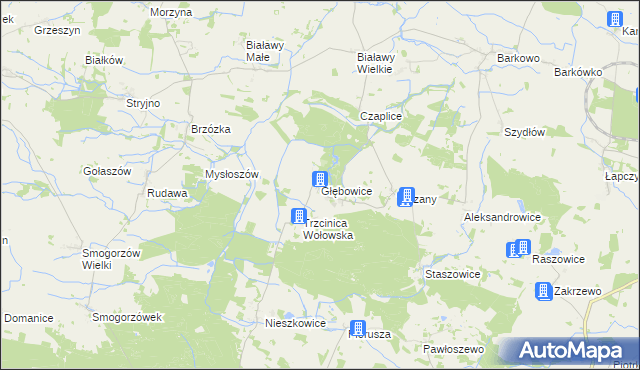 mapa Głębowice gmina Wińsko, Głębowice gmina Wińsko na mapie Targeo