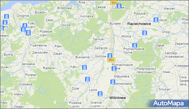 mapa Glichów, Glichów na mapie Targeo