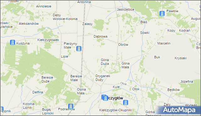 mapa Glina Duża, Glina Duża na mapie Targeo