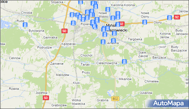 mapa Gliniak, Gliniak na mapie Targeo