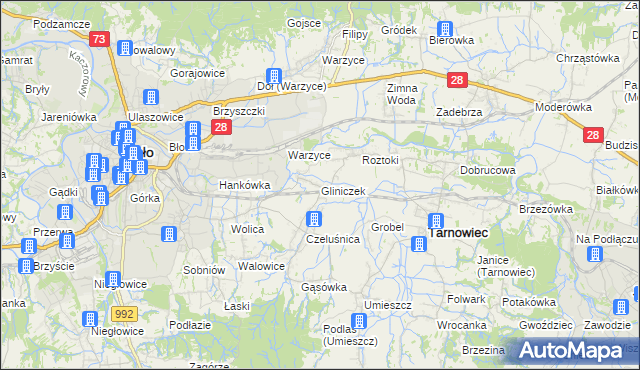 mapa Gliniczek, Gliniczek na mapie Targeo