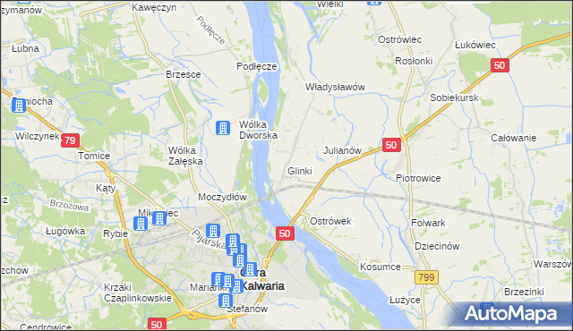 mapa Glinki gmina Karczew, Glinki gmina Karczew na mapie Targeo