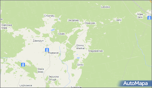 mapa Glinno Wielkie, Glinno Wielkie na mapie Targeo