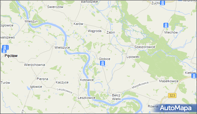 mapa Głobice, Głobice na mapie Targeo