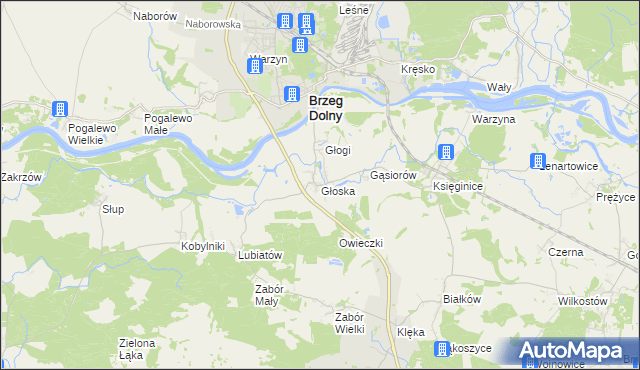 mapa Głoska, Głoska na mapie Targeo