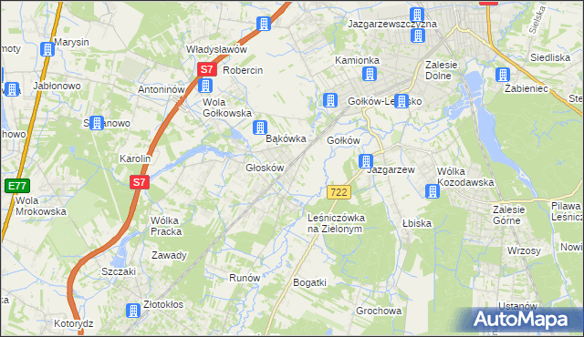 mapa Głosków-Letnisko, Głosków-Letnisko na mapie Targeo