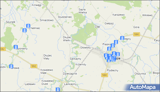 mapa Głowbity, Głowbity na mapie Targeo