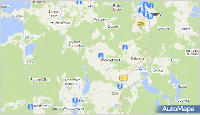 mapa Główczewice, Główczewice na mapie Targeo