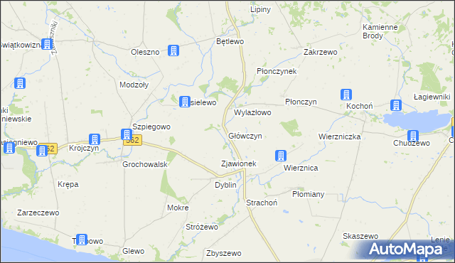 mapa Główczyn gmina Dobrzyń nad Wisłą, Główczyn gmina Dobrzyń nad Wisłą na mapie Targeo