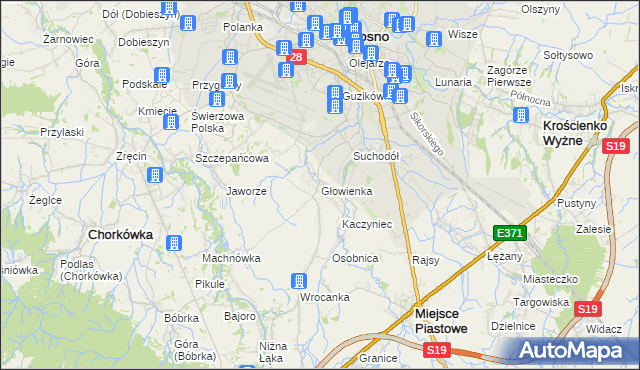 mapa Głowienka, Głowienka na mapie Targeo