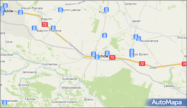 mapa Głuchów powiat skierniewicki, Głuchów powiat skierniewicki na mapie Targeo