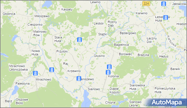 mapa Głusino, Głusino na mapie Targeo